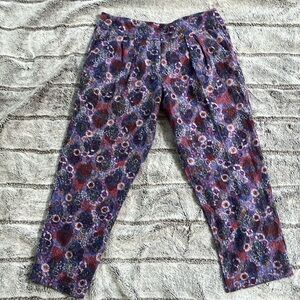 Anthropologie Gregory Floral Print Capri Pants